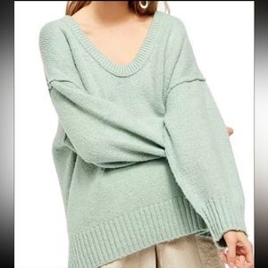 free people mint knit sweater